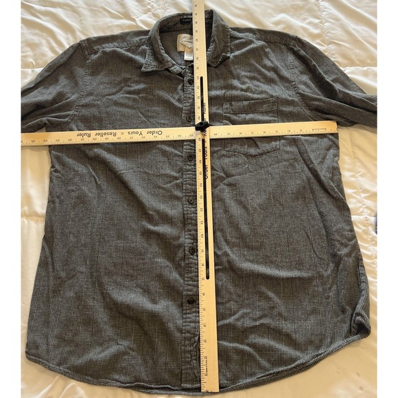 St. John's Bay Men's Gray Black Flannel Classic Fit Button Down Shirt Size XL - Picture 6 of 8